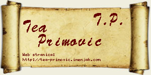 Tea Primović vizit kartica